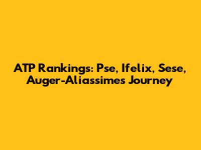 ATP Rankings: Pse, Ifelix, Sese, Auger-Aliassime's Journey